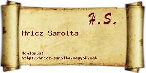 Hricz Sarolta névjegykártya
